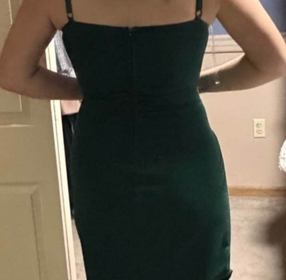 Emerald Green Scoop Neck Tulip Wrap Dress XL Cocktail Party Sleeveless - Picture 3 of 7